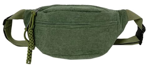 Valleycomfy Umhängetasche Dame, Modische Cord-Hüfttasche, Unisex Cord Bauchtasche für Outdoor Sport Reise Laufen (Grün)