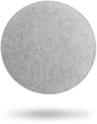 Quantum Interior by Maxland Filz Sitzkissen, 2 Stuhlkissen aus Filz, runde Auflagen ca. 35, eckige Filzkissen 38 cm 2-er Set (Rund Silber)