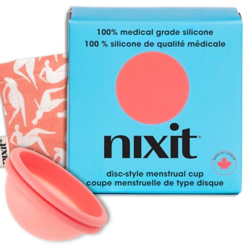 nixit Menstrual Disc | Ultra-Soft Medical-Grade Silicone | Reusable | Holds 2X Period Cup or 6 Tampons | 12-Hour Protection | Light & Heavy Flow | Menstrual Cup, Pad & Tampon Alternative