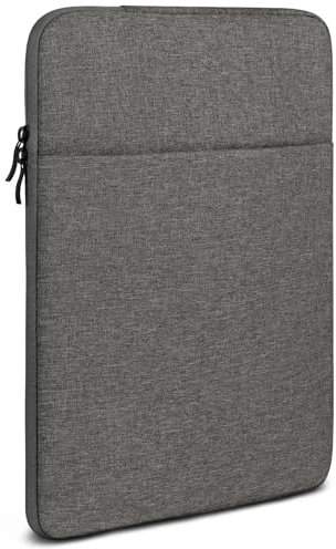 moex Tablet Hülle für Samsung Galaxy Tab S10 Ultra Tasche mit Reißverschluss und Fach für Zubehör, Nylon Stoff Sleeve weich Gepolstert, Schutzhülle Minimalistisch Dash Case, Dunkelgrau