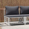 Iiaky Garten-Mittelsofa mit Kissen Gartensofa Lounge Sofa Gartenlounge Balkon MöBel Garten MöBel DraußEn Weiß Gewebe