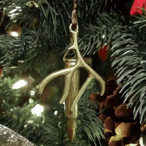 Christbaumschmuck und Geweih aus Metall und Geweih