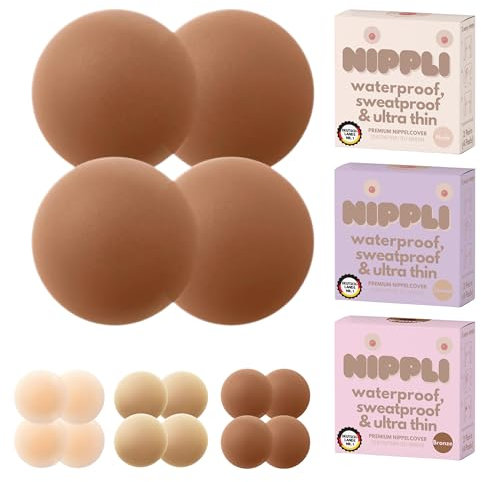 Nippli Premium Nippelcover – Nippelpads Waschbar & Wiederverwendbar – Nippelcover ultradünn aus Silikon [8cm] – Selbstklebende Nippel Cover