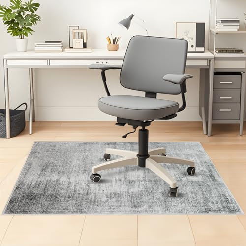 Office Chair Mat 120 x 150 cm, Floor Protector for Office Chair, Anti-Slip Desk Chair Mat, Chair Mat for Hardwood Floor, Computer Rolling Chair Mat Hard Floor for Home and Office, Machine Washable