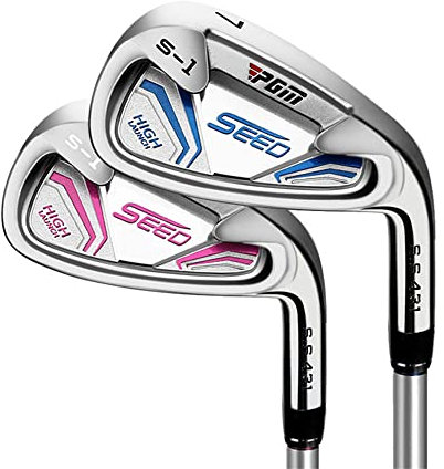 Ferri da golf per bambini - ferro da golf destro con albero in grafite, asta in acciaio inossidabile, ferri da golf 7# (età 6-8,Rosa)