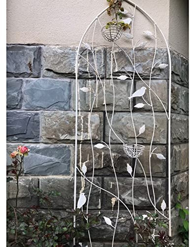 Rankgitter aus Metall, Eisendraht, Vintage-Design, für Rosenranken, Gemüse, Grün und Weiß, 101 x 35 cm, 120 x 39 cm, 150 x 45 cm