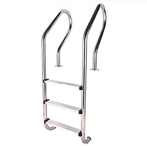 Pasamanos para piscina, barandilla de acero inoxidable 304 para escaleras de piscina con 3 escalones antideslizantes, para escalera de piscina privada interior y exterior/plata/1 mm (plata 1 mm)