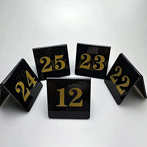 Schreibtischschild, Tischnummernkarte aus Acryl, stapelbare Tischnummernkarten, doppelseitige Tischnummernschilder, weit verbreitet in Restaurants, Bars, Partys, Hochzeiten (25. Januar, 8 x 8 cm (3