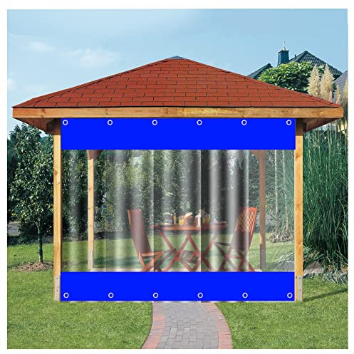 KFDDO PVC D'épissage Panneaux Extérieur Panneaux Tente Soleil Étanche Panneaux Latéraux de Pergola Clairs avec Œillets pour Gazebo Porche Pergola(1.6x2m/5.2x6.6ft)