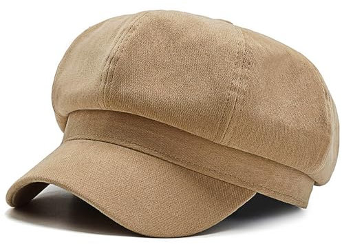 MUNSKT Casquette Ballon pour Femme Peaked Beret Rétro Baker Hat, Casquettes Femme Chapeaux Bonnet Cap Newsboy Cap Women Baker Boy Hat (FR/ES, Alpha/Lettres, Taille Unique, Couleur Kaki)