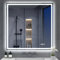 S'bagno Bluetooth-Specchio-Bagno-con-Luce-Led-80x80cm, Specchio-Bagno-Led Anti-Fog, 3000K-6500K, Dimmerabile, Memoria, Vetro Temperato HD, IP44-Specchio-Retroilluminato-Bagno, Orizzontale/Verticale