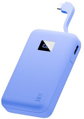 Juice Eco Integrated Power Bank, Portable Charger 12,000mAh with Built-in USB-C Cable & Digital Display, Fast USB-C Output, PowerBank for iPhone 15 16 17 Pro Max, Samsung, iPad, DJI - Ultra Marine