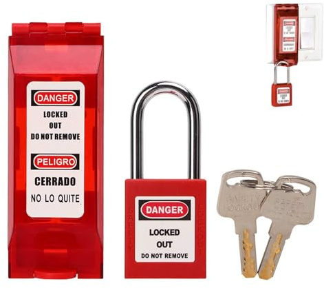 Lockout Tagout Locks, Lockout Tagout Wall Switch Cover Safety Padlocks with Wall Switch Cover for Electrical Locking