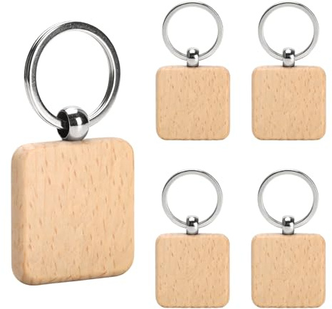 DAJMAIEZ Schlüsselanhänger-Rohlinge aus Holz – perfekt für DIY-Projekte, kreative Geschenke und personalisierte Dekorationen.