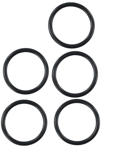 Gummi-O-Ringe für 38 mm Waschbecken-Ablaufdichtungen, Ersatz-Siebdichtung mit 34 mm Außendurchmesser (dehnbar für Passform), Schwarz, 5 Stück