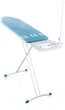 Leifheit Table à Repasser Air Board Express L Solid, Porte Centrale Vapeur | Planche à repasser 130 x 38 cm, jusqu' à 100 cm, housse coton perforé, table à repasser pliable, guide-fil, porte cintres