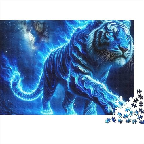 Blue Tiger Spirit Puzzle-Set 1000 Teile aus Recyclingkarton Stressabbau, Entspannung Wanddekoration & Geschenk Top-bewertet 38 x 26 cm