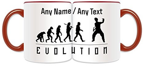 Nunchaku-Tasse mit Aufschrift „Evolution Wrapped Design“, einzigartige Namensnachricht, Spielerumrisse, Olympisches Spiel, Sporttrainer, Kungfu KongFu Kun Fanwaffe, Bruce Lee Chainsticks Geschichte