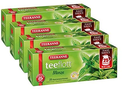 Teekanne teeflott 1 Liter Beutel Minze 4er Pack