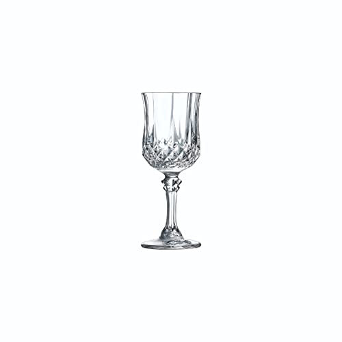 CRISTAL D'ARQUES Éclat Paris - Longchamp Kollektion - 6 Kwarx Stielgläser, 6cl - Brillanz, vollkommene Transparenz und hohe Lebensdauer - ikonische Diamantschliffe - Made in France, durchsichtig