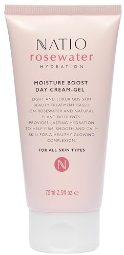 Natio Australia Rosewater Hydration Moisture Boost Day Cream-Gel, 75 ml - Face Cream with Shea Butter - Face Moisturiser for All Skin Types