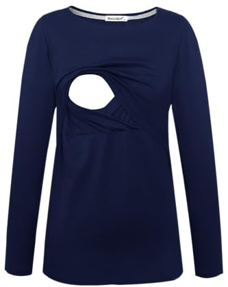 Smallshow Mujer Top Camiseta Premamá Lactancia De Manga Larga 3 Pack