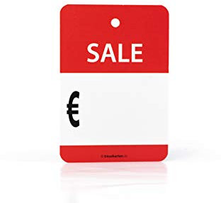 Preisschilder Sale Euro zum Eintragen Etikett Rabatt% Prozente 100 Stk.