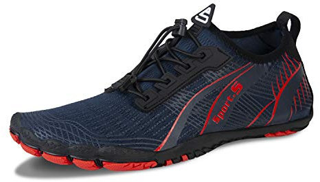 IceUnicorn Barfuss Schuhe Damen Walkingschuhe Barfußschuhe Herren Anfänger Bequeme Atmungsaktiv Gesunde (R/Blau, 46EU)