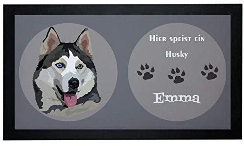 Napfunterlage Hund Husky mit Name personalisiert