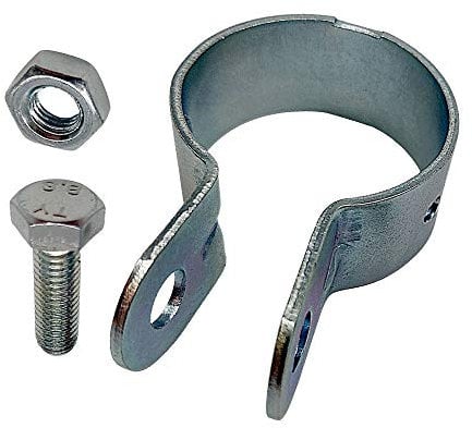 DOJA INDUSTRIAL | Clamp for Tension Rod 42mm | PACK 10 | Steel Fence Post Clamps | Security Brackets for Wire Tensioner | Pole Clips for Garden Fixings | Pole Support Clips for Wire Fencing | Post Fix