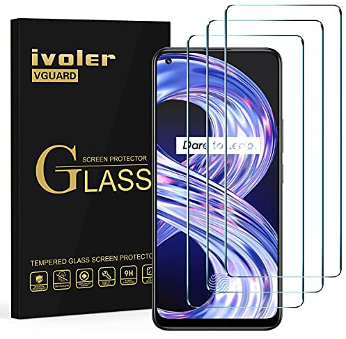 ivoler 3 Piezas Protector de Pantalla para Oneplus 9 / OPPO A94 5G / Realme 8 Pro/Realme 8 4G, Cristal Vidrio Templado Premium, 9H Dureza, Antiarañazos, Sin Burbujas