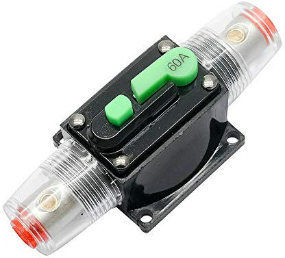 Disjoncteur Auto,Auto Disjoncteur Protection De Voiture,DC12-48V Porte Fusible de Réinitialisation Manuel de Disjoncteur,Étanche Disjoncteur Intégré Fusible pour Bateau Système Protection(60A)