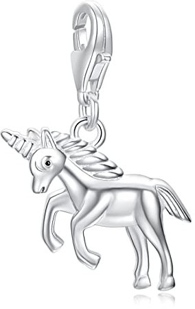 LaMenars Einhorn Verschluss Charms 925 Silber für Frauen Familie Freundin Mutter Herz Anhänger Charm Geeignet für Thomas Sabo Armbänder & Halsketten Geburtstag