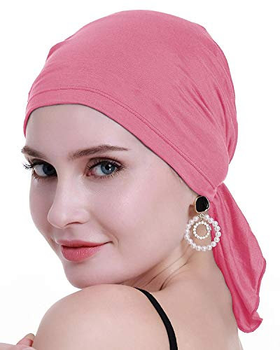 osvyo Bambus Chemo Kopftuch für Frauen mit Haarausfall - Krebspatienten kopfbedeckung Turban in Versiegelter Verpackung BUBBLEGUM PINK