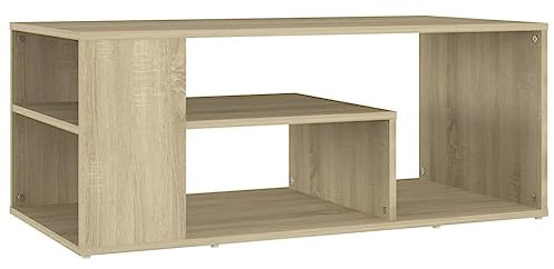 vidaXL Mesa de Centro Auxiliar Consola Mesita Salón Lateral Té Café Sofá Sala de Estar Muebles Mobiliario Contrachapada Color Roble Sonoma 100x50x40cm