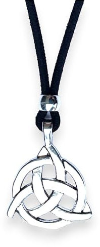 ASTER ALHELÍ - Halskette Damen oder Herren Trinquette Knoten der keltischen Trinität Triangle Anhänger Altsilber oder Bronze - Antelina und Zamak Knoten Halskette - Schutz Amulet (Silber)