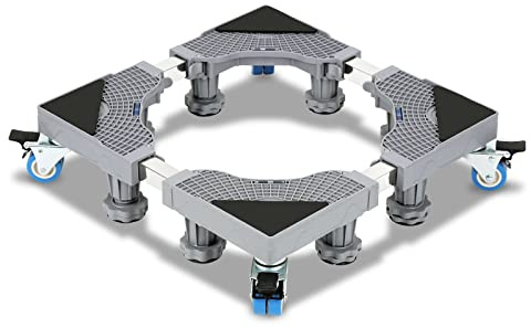 Randaco Waschmaschinen-Untergestell Verstellbare Beweglich Sockel, Trockner Sockel Untergestell Podeste & Rahmen für Gefrierschrank,(40-68CM Einstellbare)