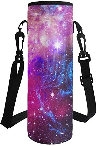HUGS IDEA Housse de transport isotherme en néoprène pour bouteille d'eau, motif nébuleuse, galaxie, ciel pour l'école, les voyages, les pique-niques