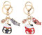 2 Pièces Porte-Clés Chat Porte-Bonheur, Porte-clés Forme Chat, Pendentif Chat Porte-Clés, pour Décoration Porte-clés, Sac Ornements, Amoureux Chats Cadeau