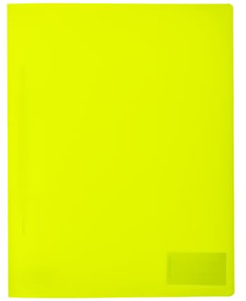 HERMA 19636 Schnellhefter A4 Transluzent Neon Gelb, Sichthefter aus Kunststoff mit Beschriftungsetikett, Einstecktasche & Metallheftzunge, stabiler Plastik Schnellhefter für Schule & Büro