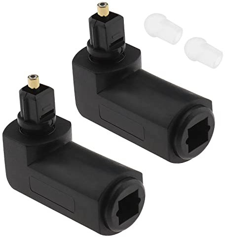 ECSiNG 2Pcs Optical 90° Right Angle Adapter Optical Audio Connector Adapter Electrical Accessories for HDTV Home Theater System Sound Bar 33.5mm