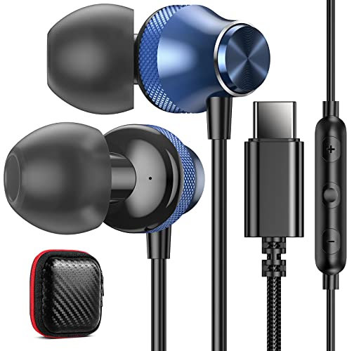 Auriculares USB C para Samsung A33 A53 A54 A34 S22 S23 Ultra S20 FE,Auriculares USB Tipo C HiFi Estéreo Magnéticos Cancelación de Ruido con Microfono para Xiaomi 13 Ultra 12T Pro 11T Pixel 6a 7 Pro