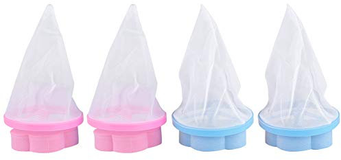 Jaxenor Bolsa de malla para colada flotante para eliminar pelusas y pelusas de mascotas, para colada, recoge el cabello y protege tu lavadora, reutilizable, azul y rosa, 4 unidades