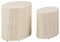 AC Design Furniture Rico Couchtisch in Beige Travertine Optik 2er Set, Platzsparende Ovale Beistelltische fürs Wohnzimmer, Moderne Satztische, B: 48 x H: 40 x T: 33 cm und B: 40 x H: 33x T: 24,5 cm