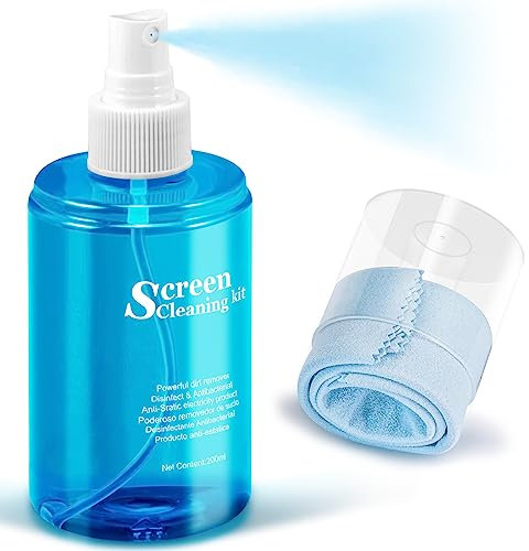 walrfid Screen Cleaner Spray 200ml, TV Laptop Touchscreen Mist Cleaning Kit Includes Wipe for Electronic Cell Phone iPad iPhone Computer MacBook Pro Tablet Car Monitor LCD LED Flat Screens