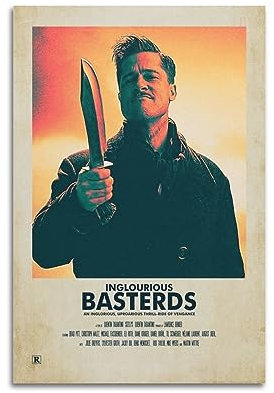 VZRSQZK Inglourious Basterds Filmposter, dekoratives Gemälde, Leinwand-Wandposter und Kunstdruck, modernes Familienschlafzimmer-Dekor-Poster, 40 x 60 cm