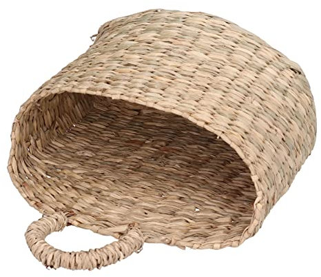 Hängender Korb aus Seegras, Gewebter Aufbewahrungskorb Zum Aufhängen an der Wand, Zum Aufhängen an der Wand, Aufbewahrungskorb, Dekorativer Boho-Organizer für die Dekoration zu Hause und Im Garten