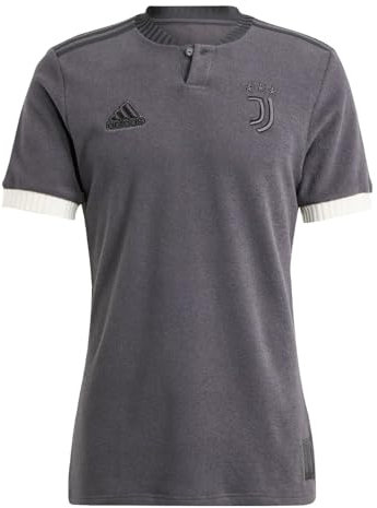 adidas Herren-Fußballtrikot Juventus 23/24, Lifestyler Third, luxuriöse Details, 100 % recycelte Materialien, Grau, L