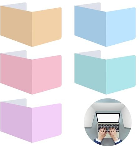 Honatrv 5 Pièces Séparateur de Bureau Multicolore Séparateur Table 40x30x30cm Panneau de Séparation de Bureau Pliable pour L'école, Le Bureau, La Bibliothèque