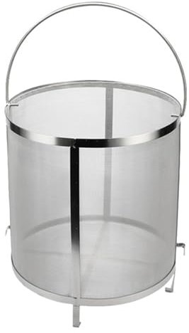 AIZYR Filtro A Maglia in Acciaio Inossidabile 400 Micron Mesh Barrel,Filtro per Paniere da Birra con Uncino per Homebrew Hops Wine,13.8x13.8 inch